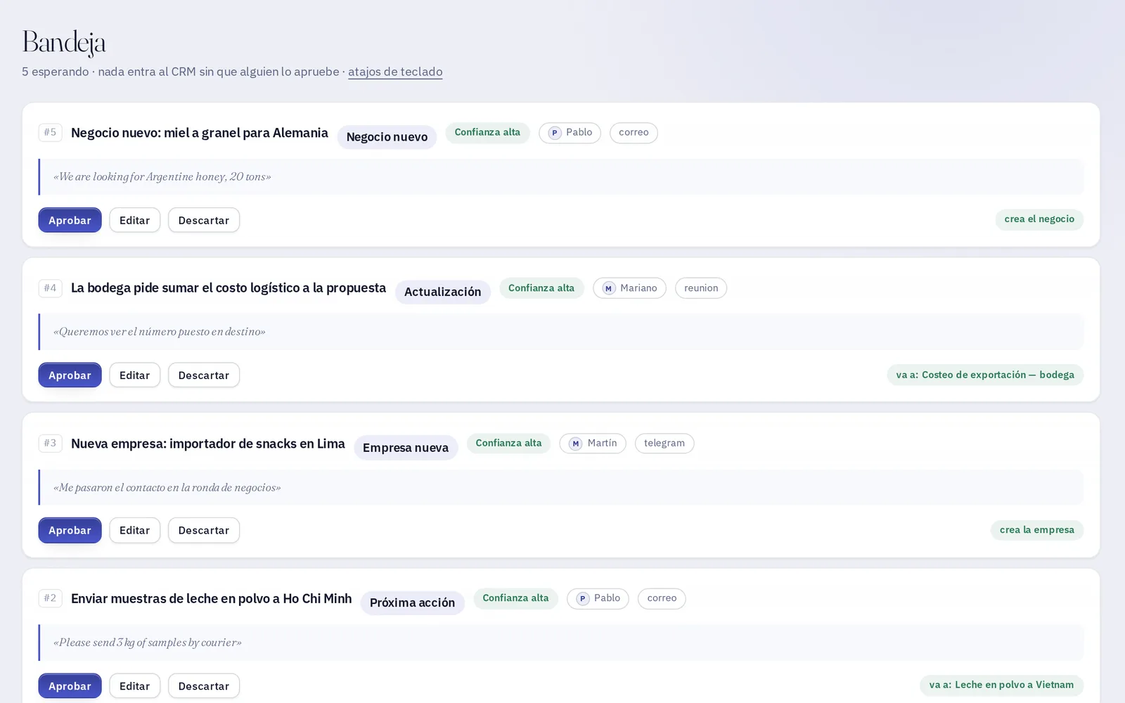 Bandeja de Puente: lo que salió de reuniones, correos y audios, esperando aprobación